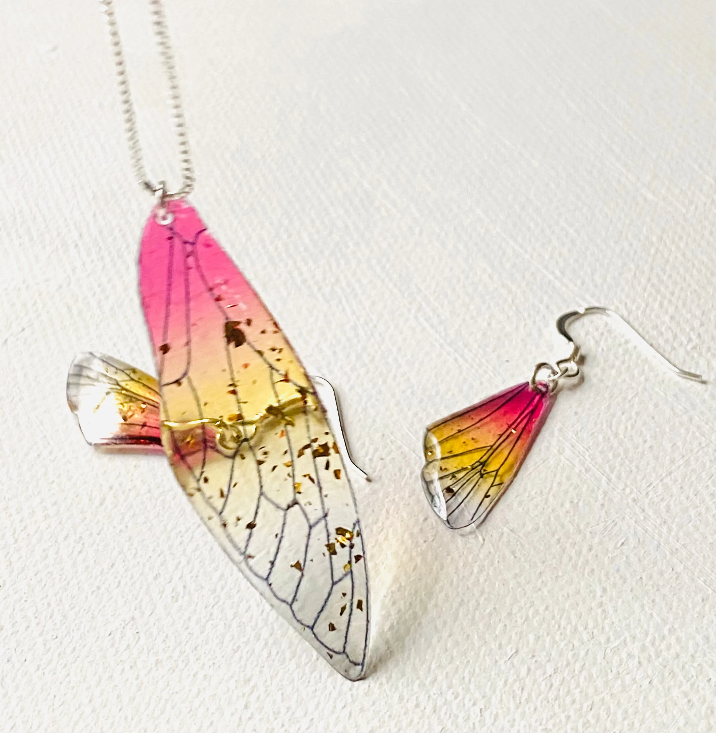 Butterfly Necklace, Resin Wing, Wing Jewelry, Butterfly Wing Necklace