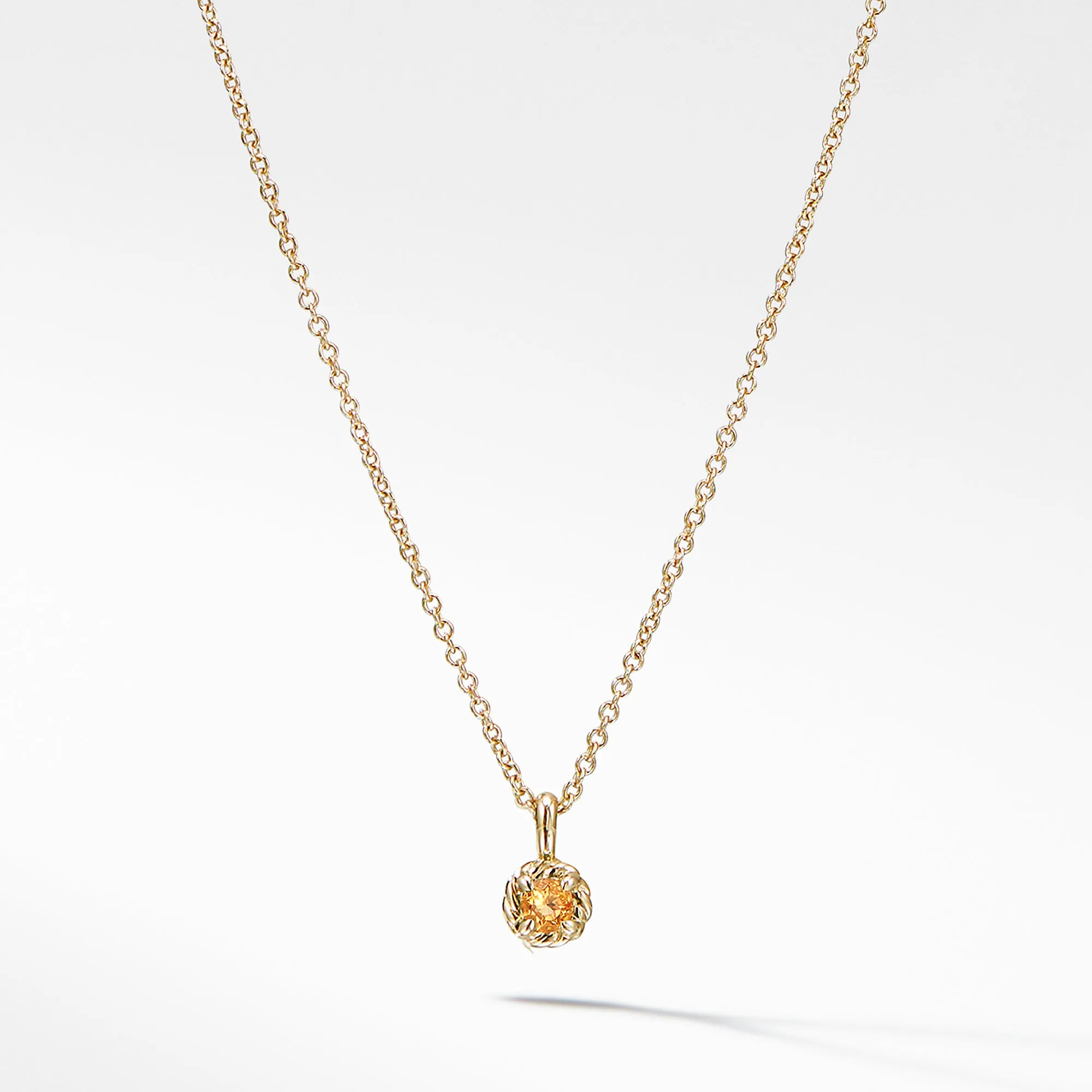 Cable Collectibles® Kids Necklace Birthstone Necklace with Citrine in 18K Gold, 3mm