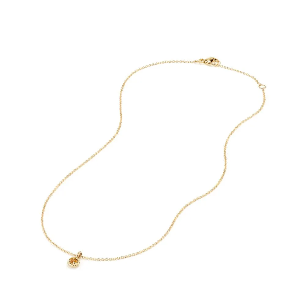 Cable Collectibles® Kids Necklace Birthstone Necklace with Citrine in 18K Gold, 3mm