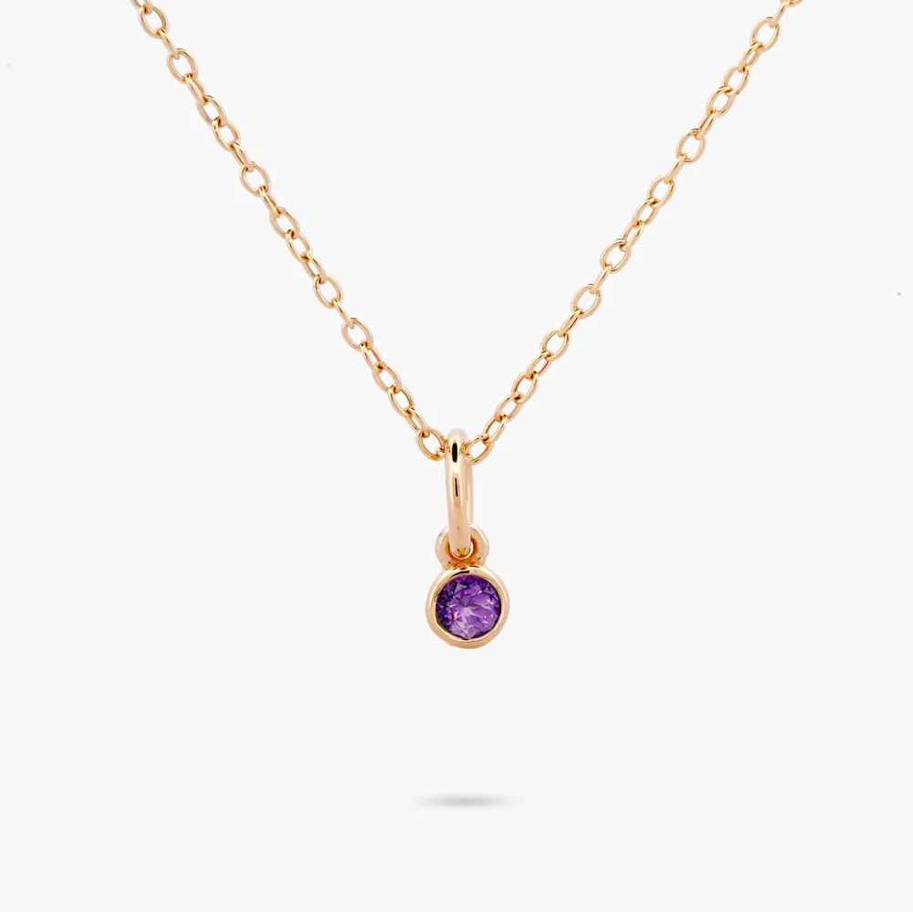 Celebration Bezel Set Necklace - Amethyst