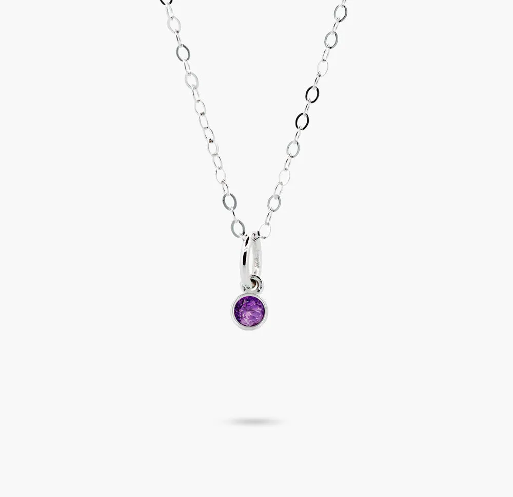 Celebration Bezel Set Necklace - Amethyst
