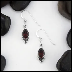 Celtic Goddess Earrings with Garnet