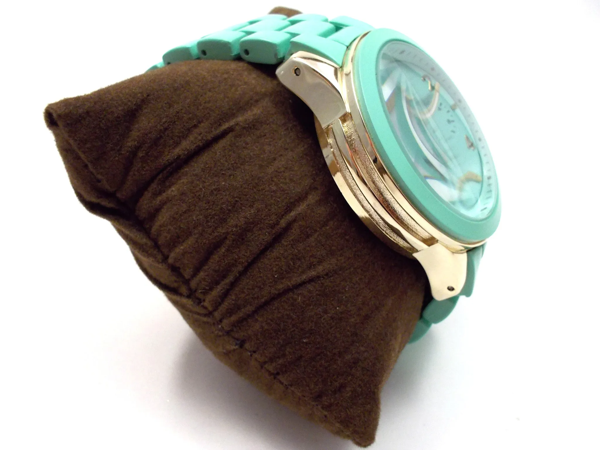 Ceramic Oversized Geneva Platinum Watch- Mint