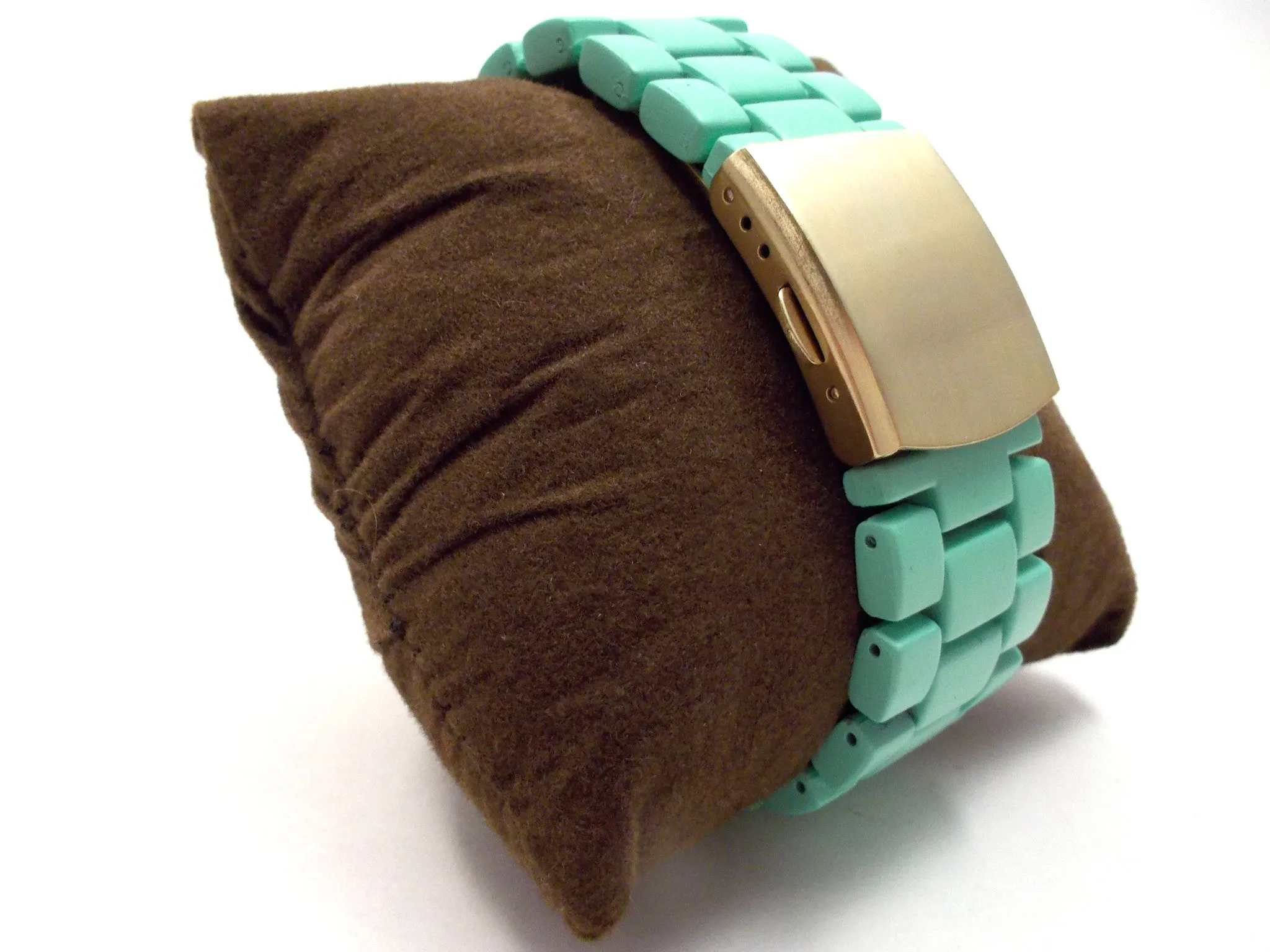 Ceramic Oversized Geneva Platinum Watch- Mint