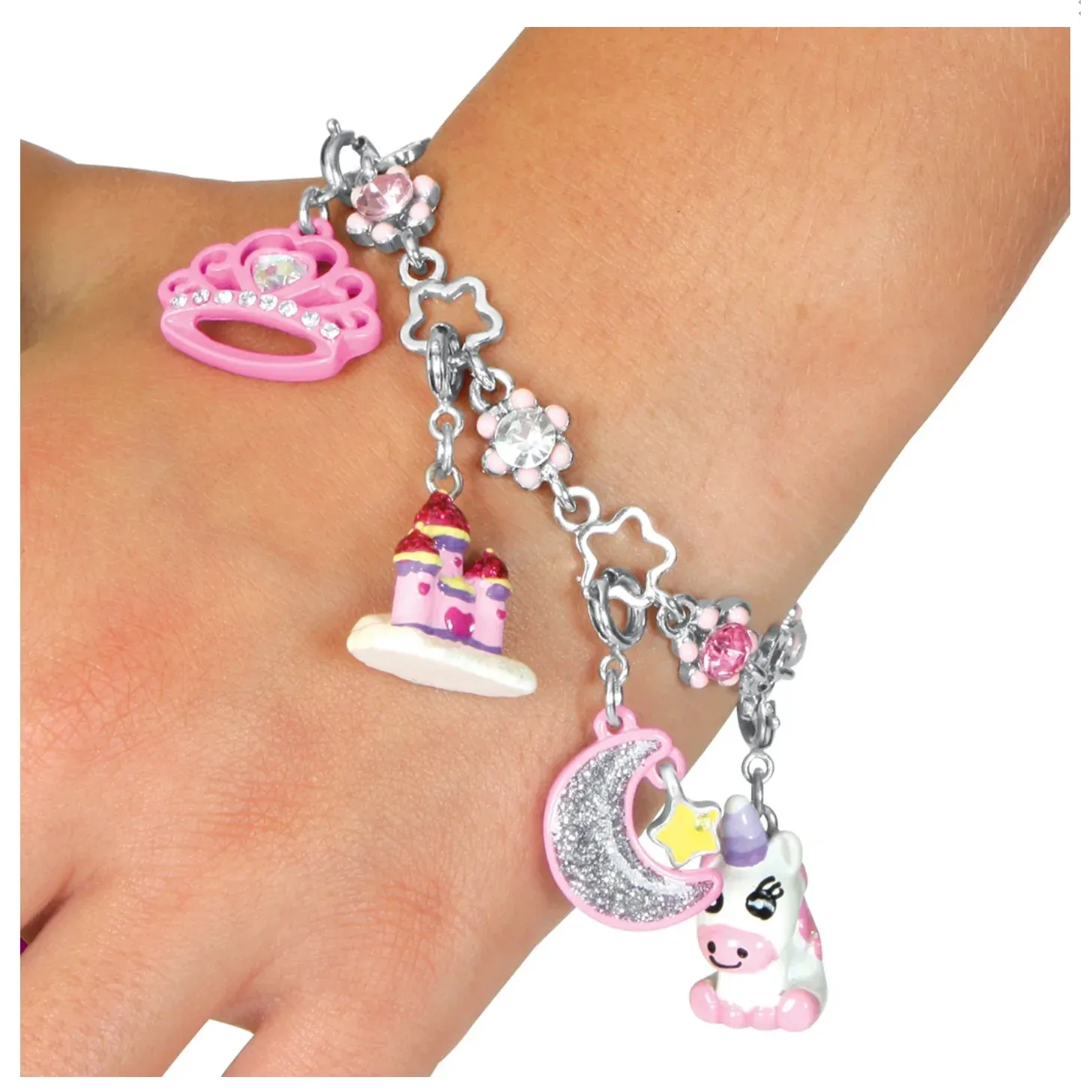 Charm It! - Pink Flower Charm Bracelet