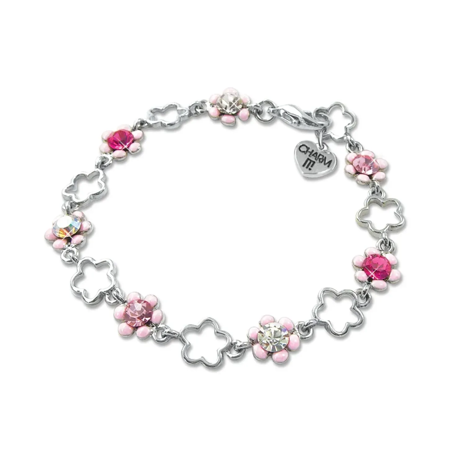 Charm It! - Pink Flower Charm Bracelet