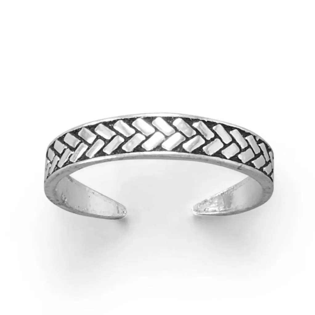 Chevron Sterling Silver Toe Ring