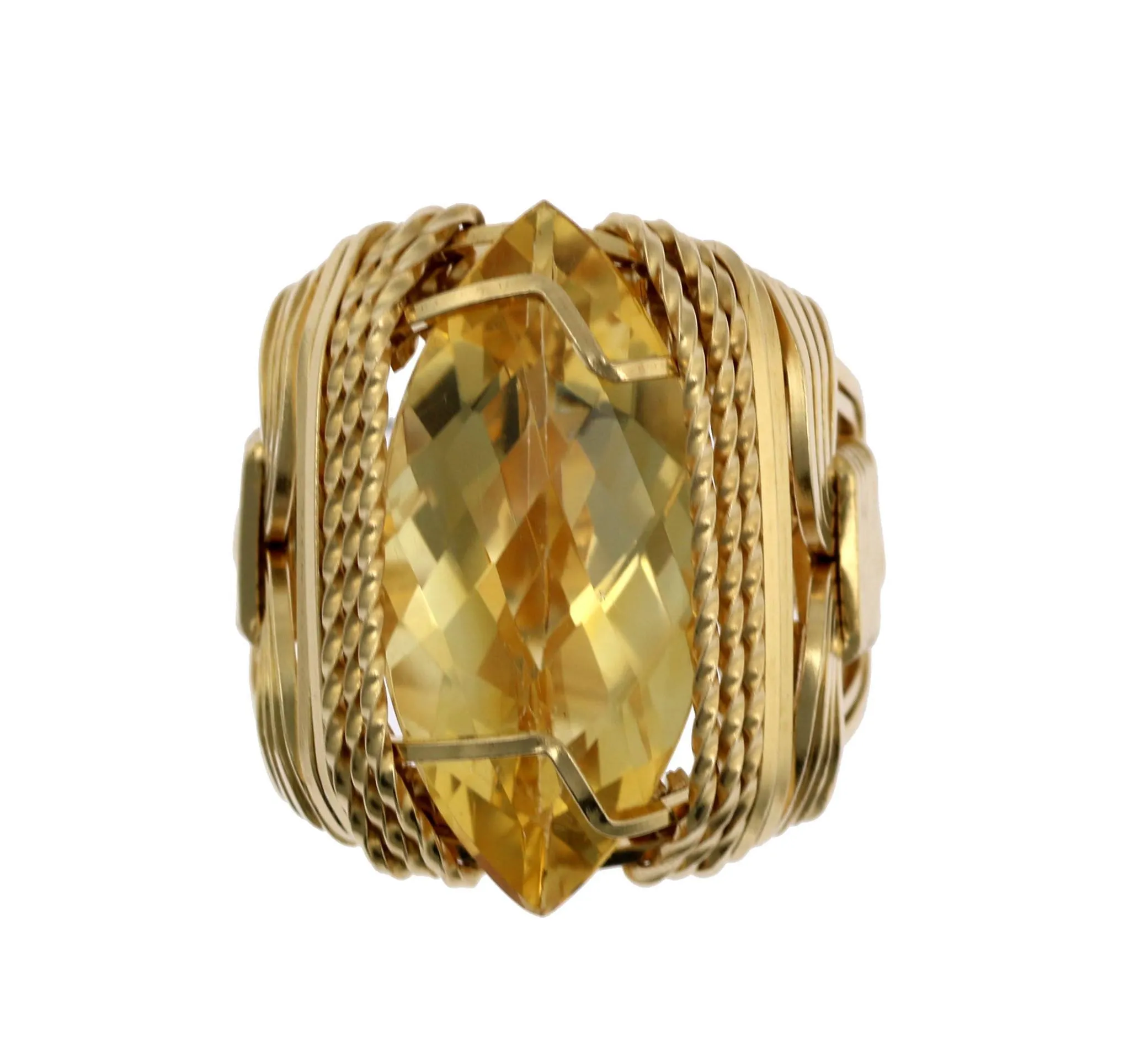 Citrine 14K Gold-filled Cocktail Ring - Marquise Cut - Large