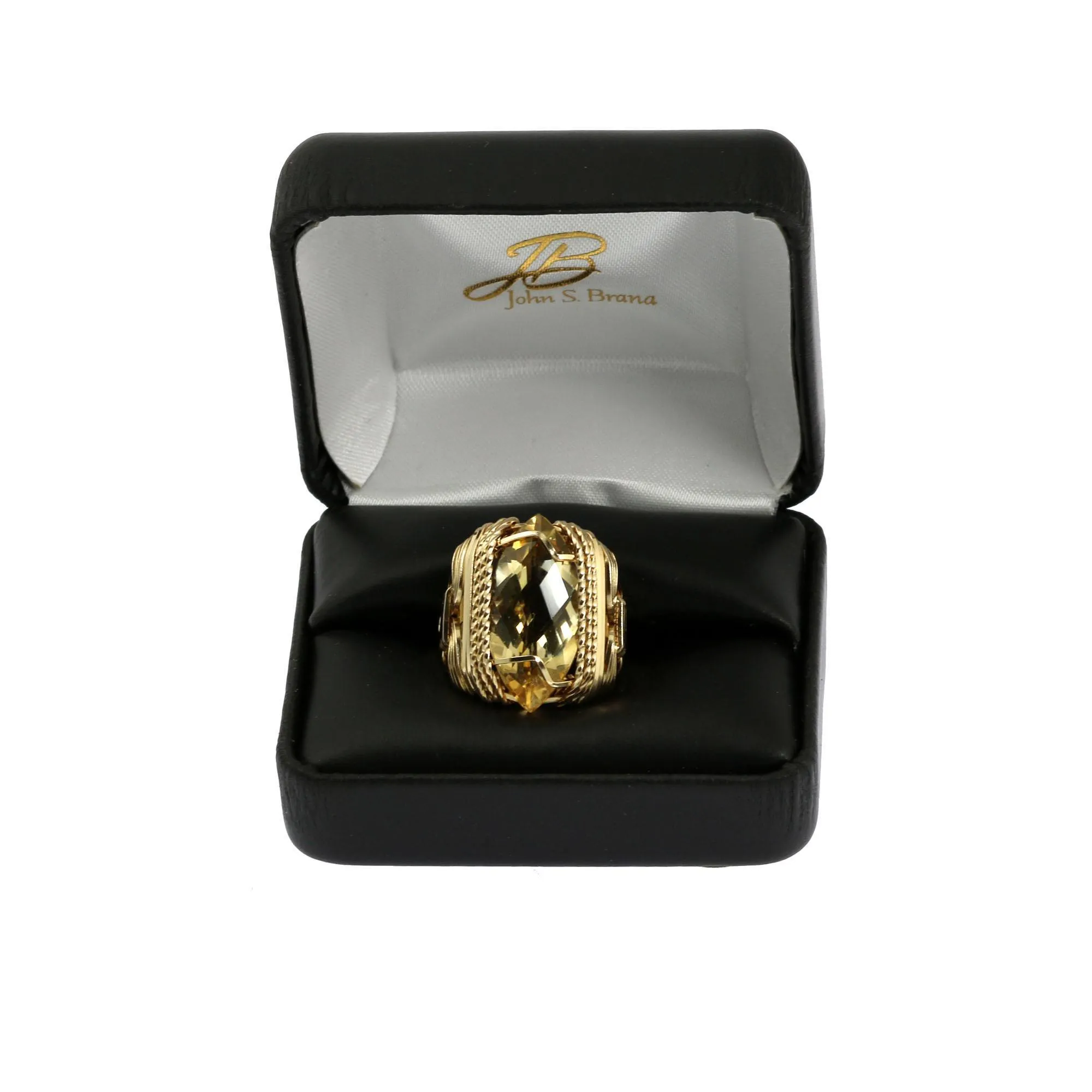Citrine 14K Gold-filled Cocktail Ring - Marquise Cut - Large
