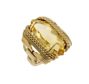 Citrine 14K Gold-filled Cocktail Ring - Marquise Cut - Large