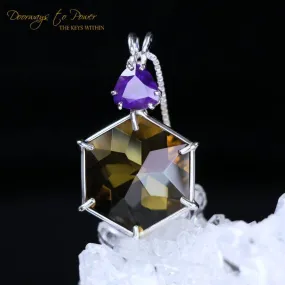 Citrine & Amethyst Flower of Life Pendant