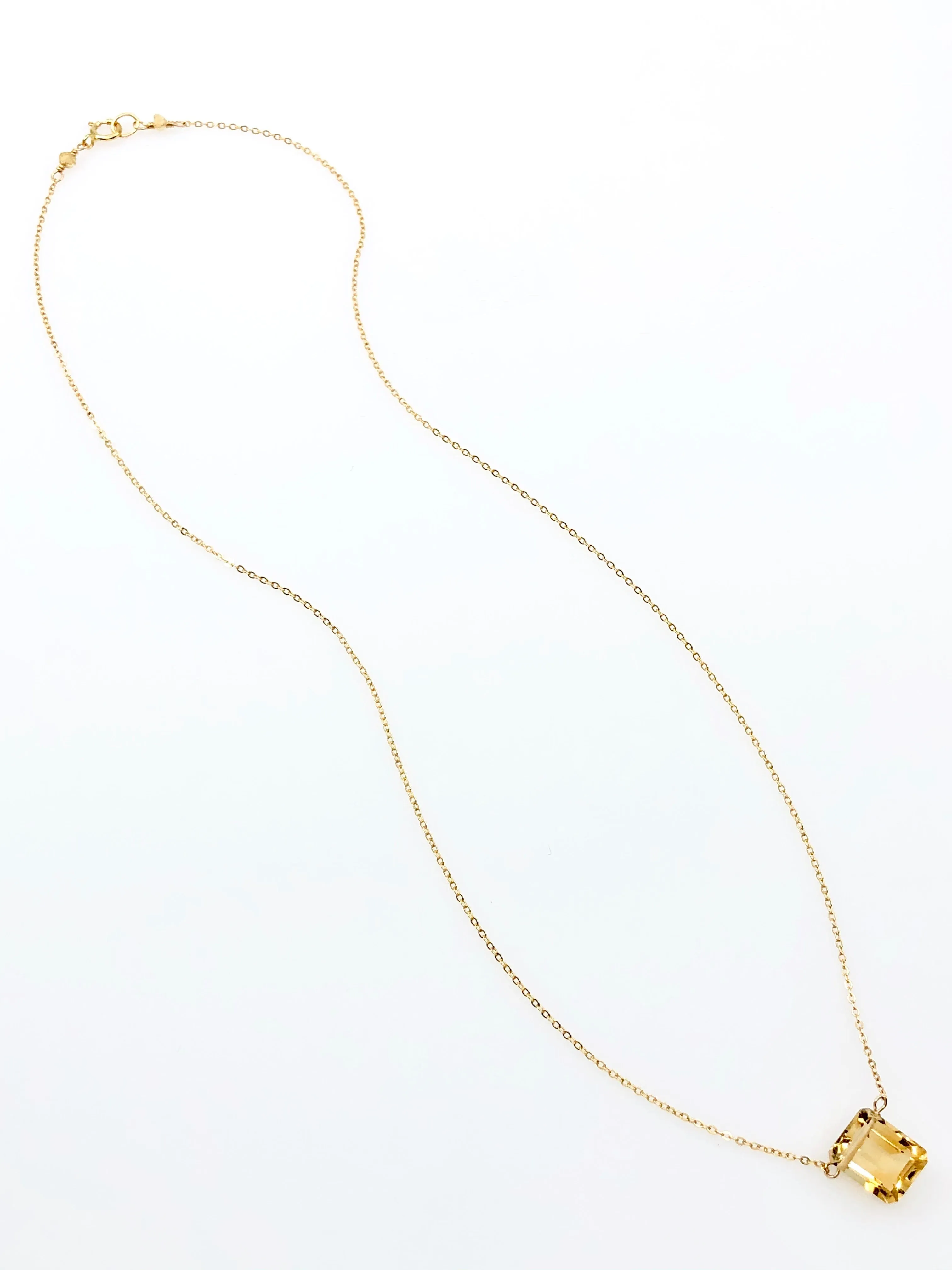 Citrine Emerald Cut Necklace