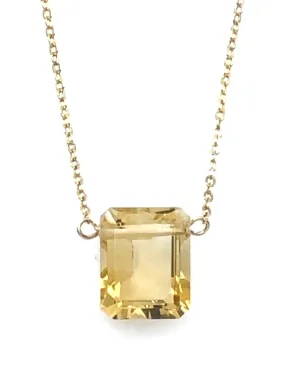 Citrine Emerald Cut Necklace