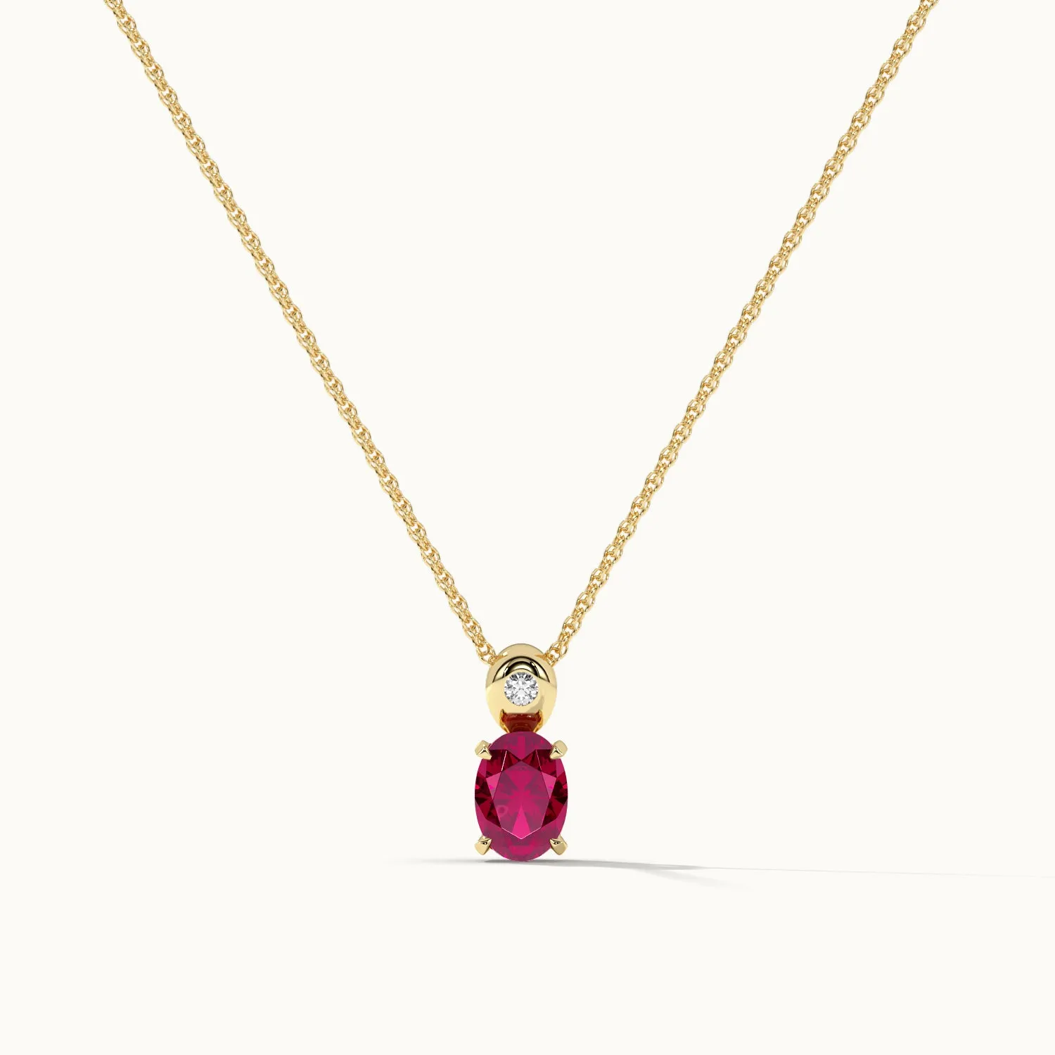 Created Ruby Diamond Necklace