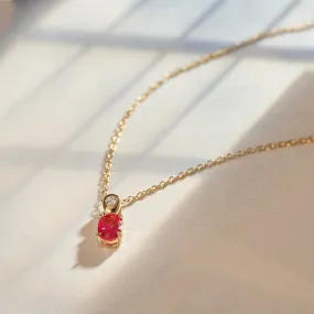 Created Ruby Diamond Necklace