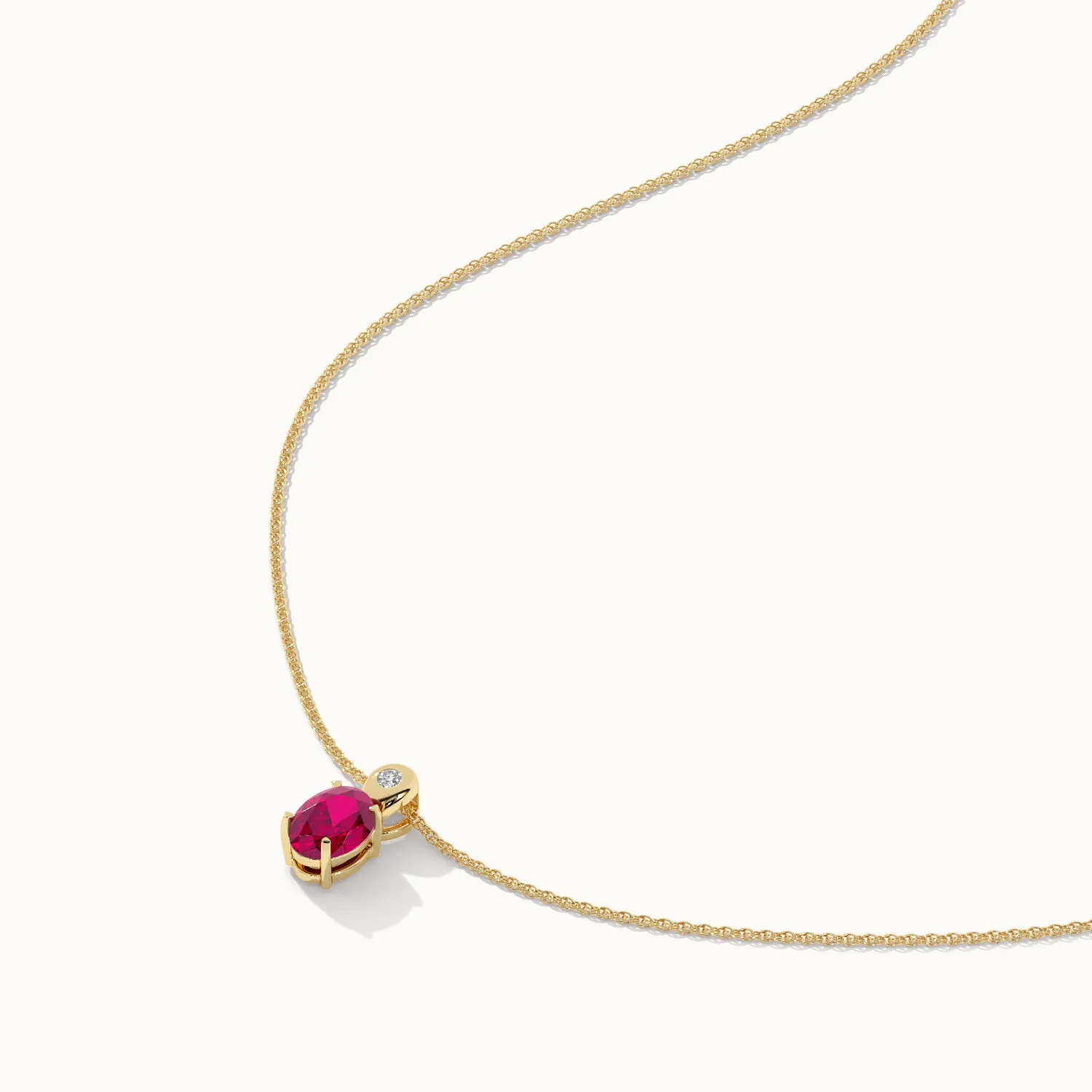 Created Ruby Diamond Necklace