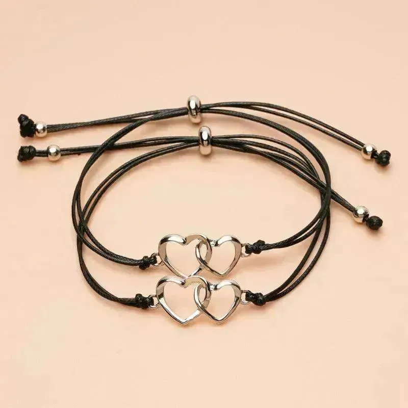 Creative Heart Shaped Wax Thread Braided Bracelet