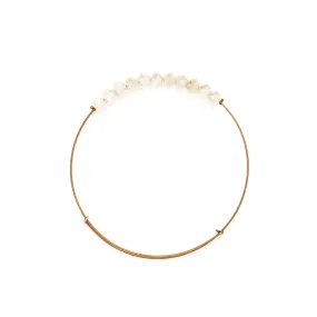 Creme Matte Crystal Wire Bangle