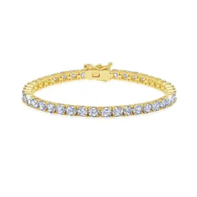 Crislu 18KT Yellow Gold Plated Sterling Silver Cubic Zirconia 8.5-inch Tennis Bracelet