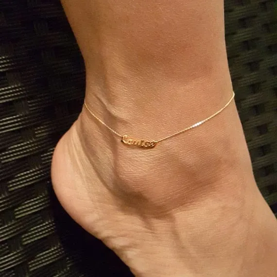 Custom Jewelry Personalized Bracelets Ankle Bracelet Alphabet Anklet