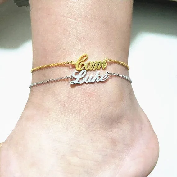 Custom Jewelry Personalized Bracelets Ankle Bracelet Alphabet Anklet