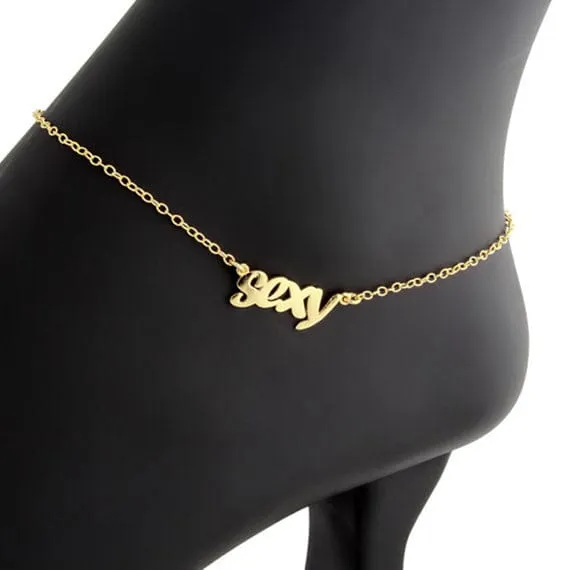Custom Jewelry Personalized Bracelets Ankle Bracelet Alphabet Anklet