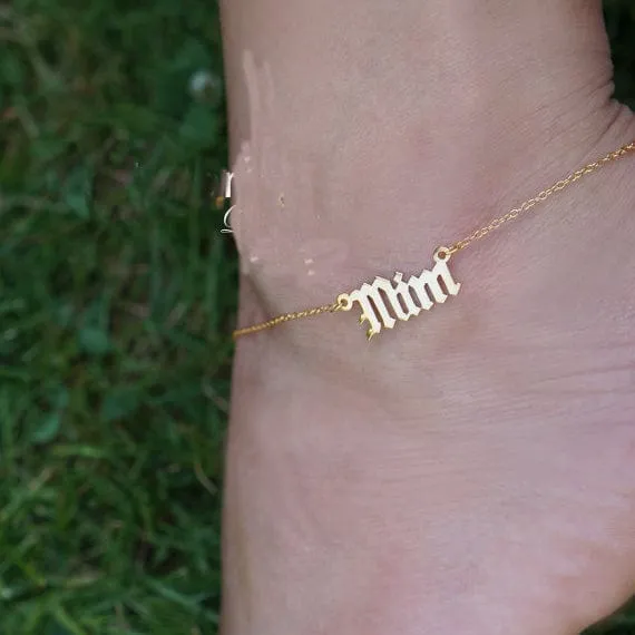 Custom Jewelry Personalized Bracelets Ankle Bracelet Alphabet Anklet