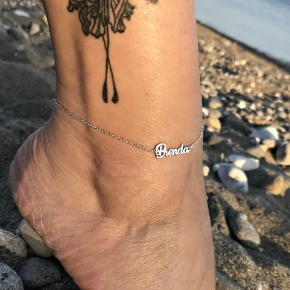 Custom Jewelry Personalized Bracelets Ankle Bracelet Alphabet Anklet