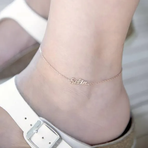 Custom Jewelry Personalized Bracelets Ankle Bracelet Alphabet Anklet