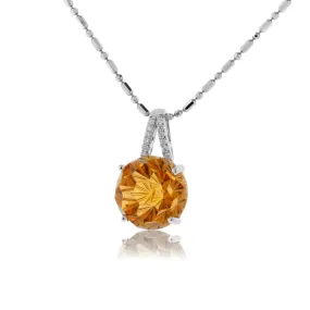 Daisy Cut Citrine & Diamond Pendant