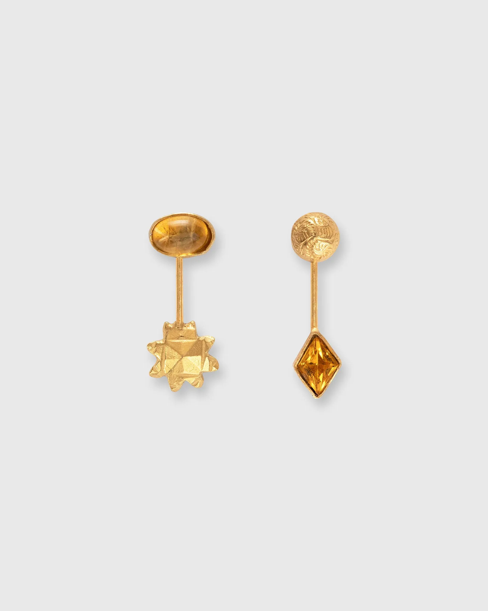 Detachable Drop Earrings in Amber/Gold