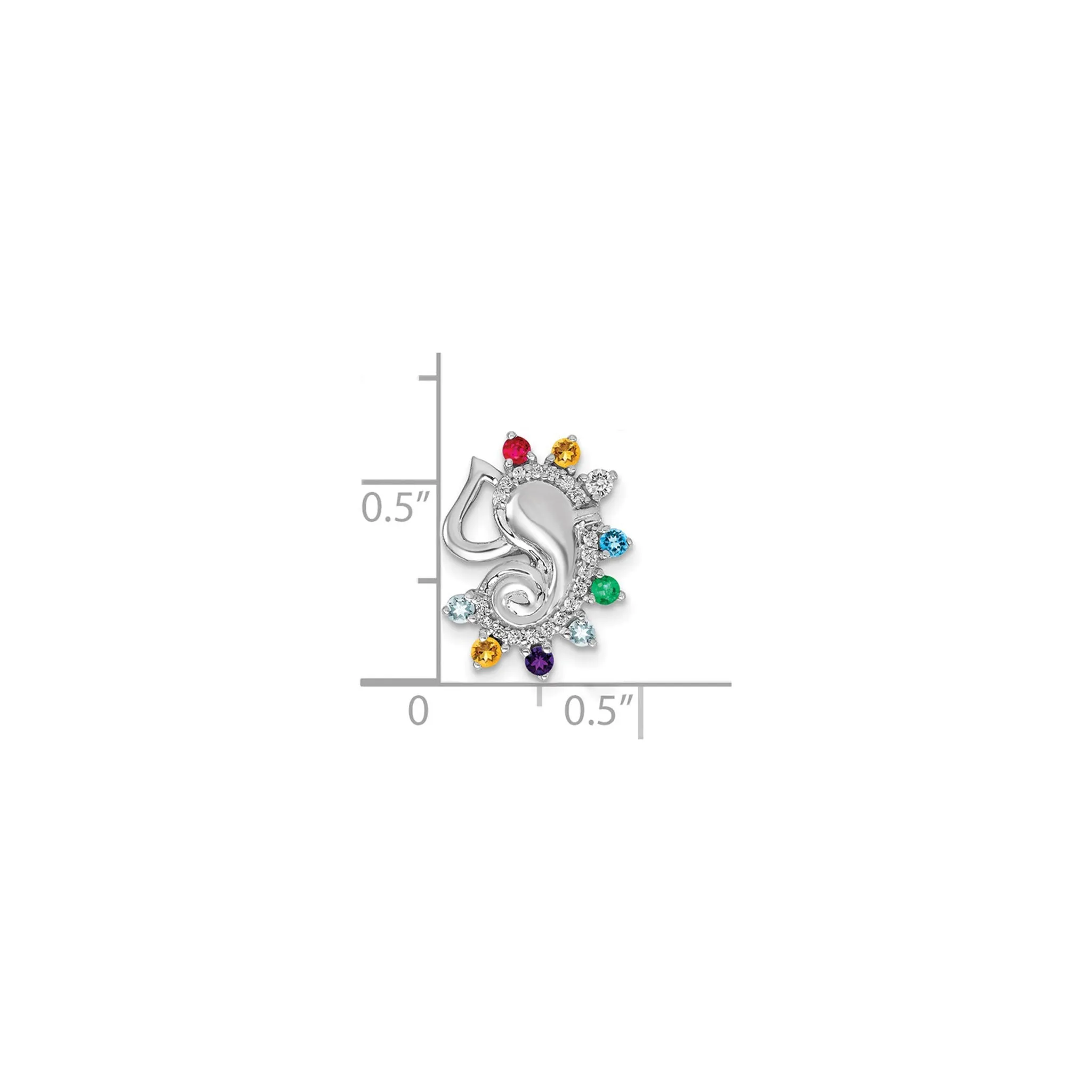 Diamond & Multi-Gemstone Chakra Charm (14K)