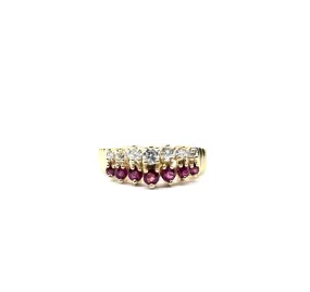 Diamond and Ruby Pyramid Ring