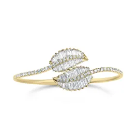 Diamond Bypass Leaf Bangle