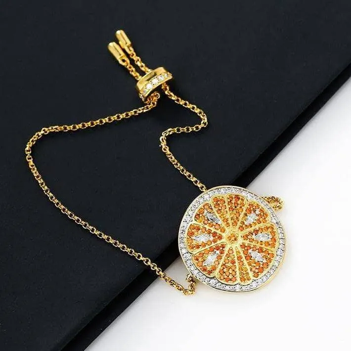 Diamond Encrusted Cute Orange Bracelet