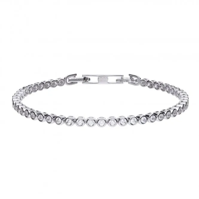 Diamonfire Silver White Cubic Zirconia Fine Tennis Bracelet B5090