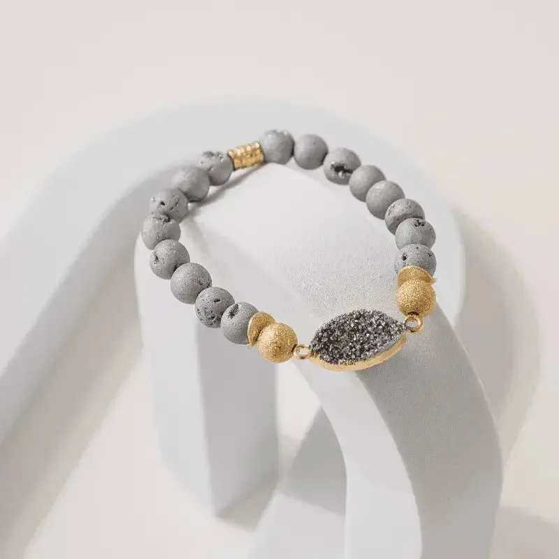 Druzy Grey Stretch Bracelet