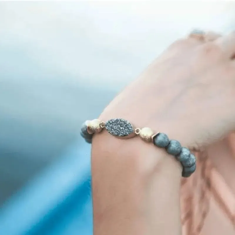 Druzy Grey Stretch Bracelet