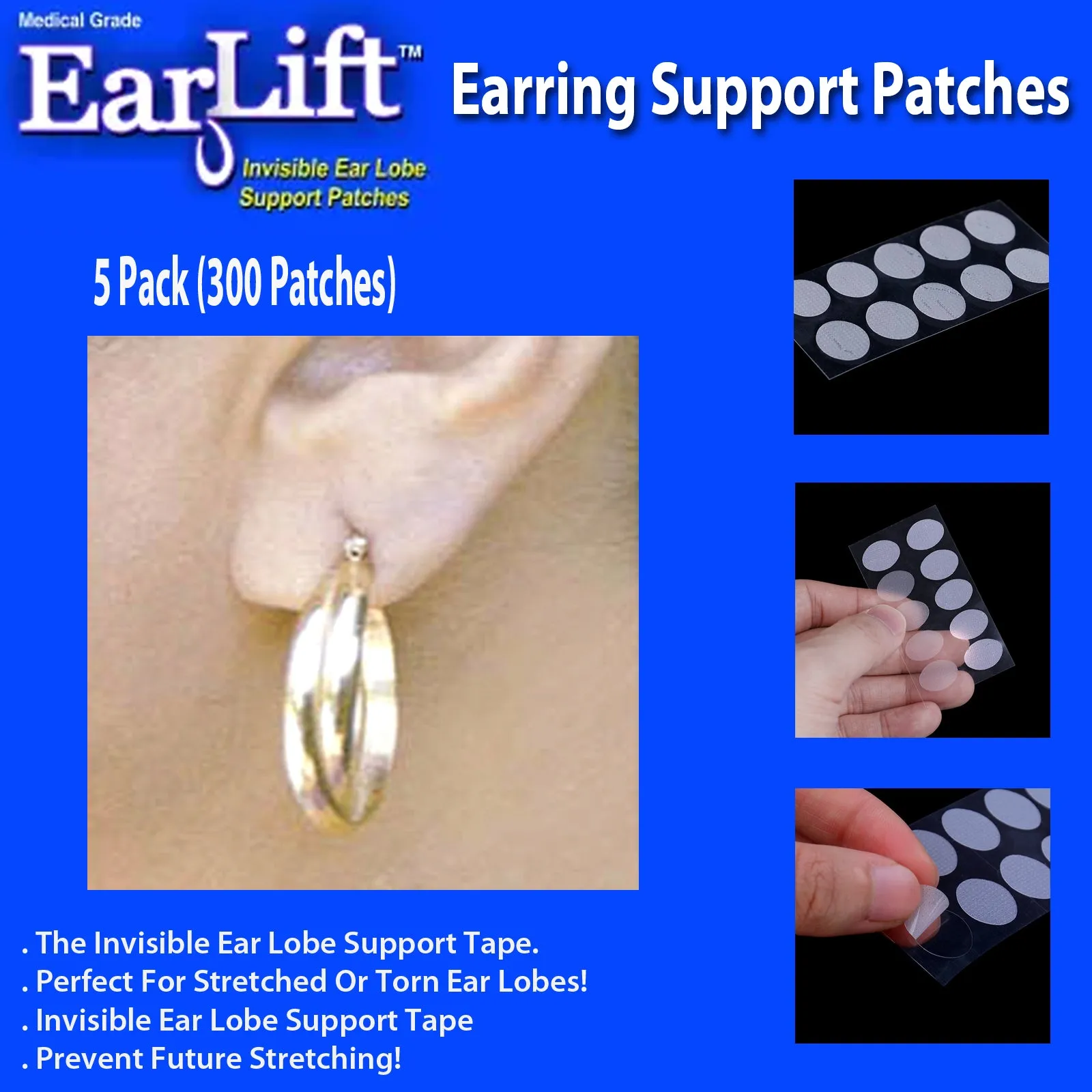 Earlift  Earring Support Patches - 5 Pack (300 patches)
