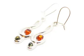 Elegant Treble Clef Gemstone Earrings – Music-Inspired Sterling Silver Jewelry with Amber Gemstones