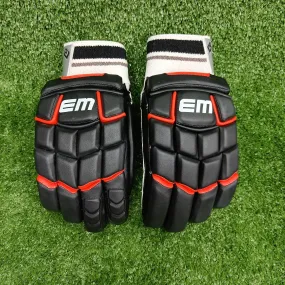 EM GT 1.0 Black Junior / Youth Cricket Batting Gloves