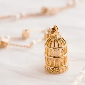 Eternal Harmony Crystal Bird Cage Necklace