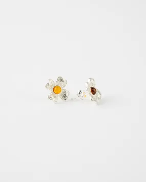 Exquisite Floral Earrings | Timeless, Elegant Sterling Silver & Amber Jewelry