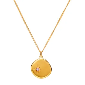 February Birthstone Necklace - 18 karat gold vermeil on sterling silver, amethyst