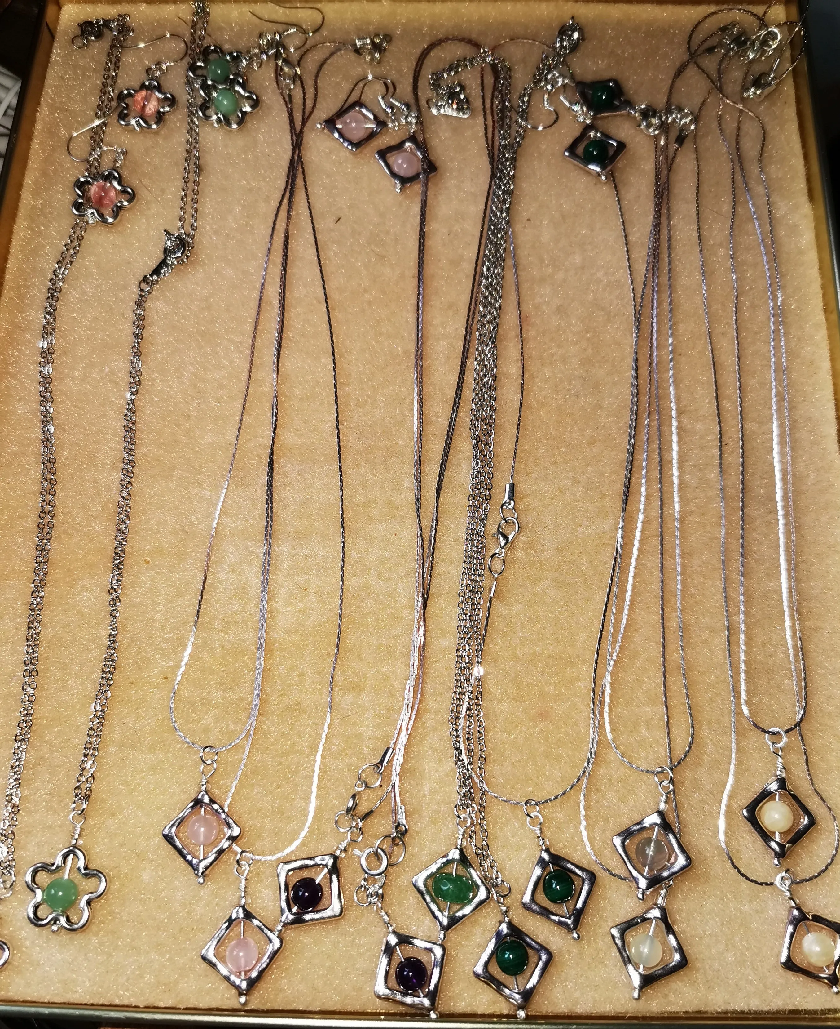 Fidget spinner, stress reliever, gem stone necklace, fiddler, fidget necklace, diamond shaped