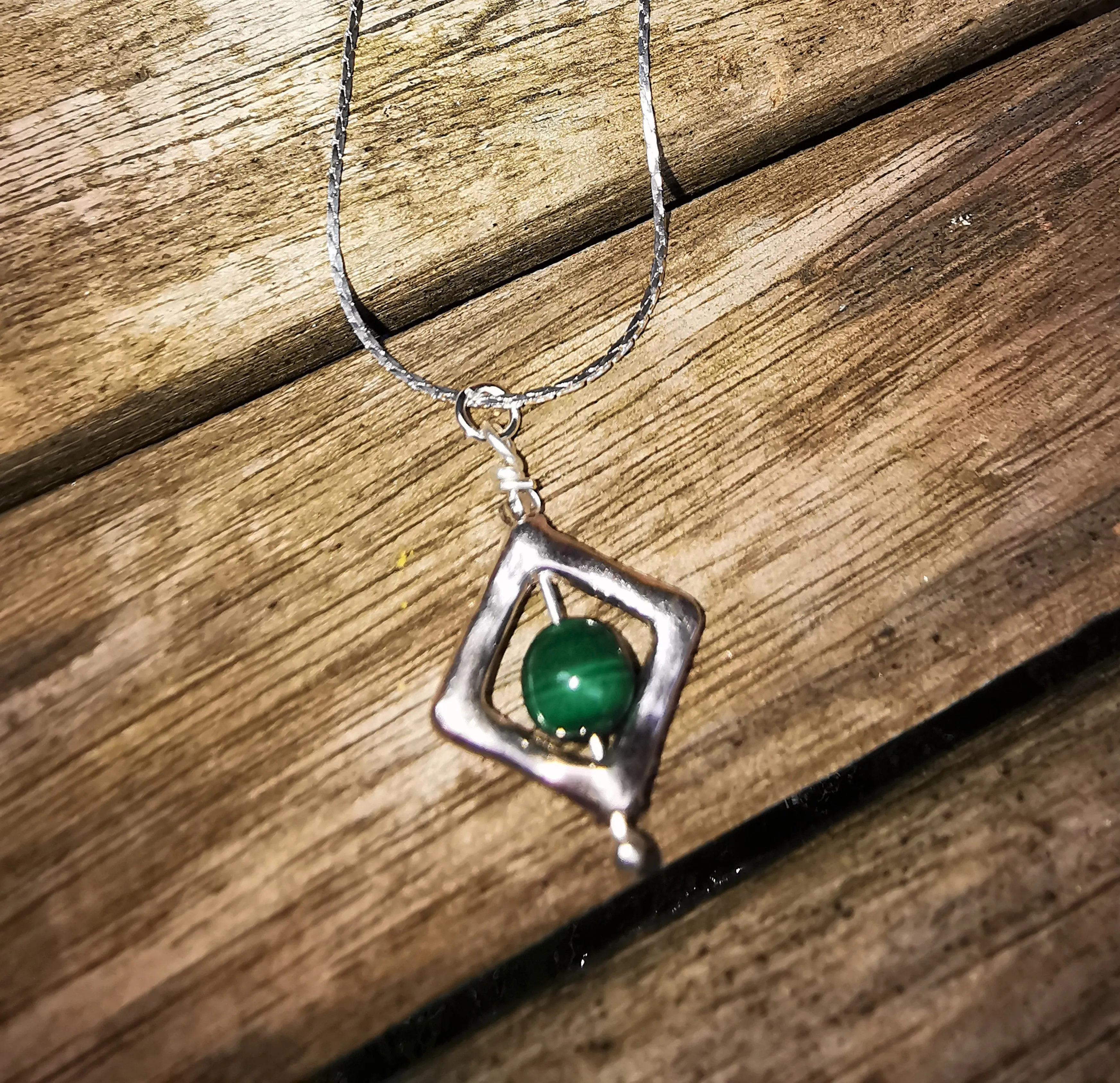 Fidget spinner, stress reliever, gem stone necklace, fiddler, fidget necklace, diamond shaped