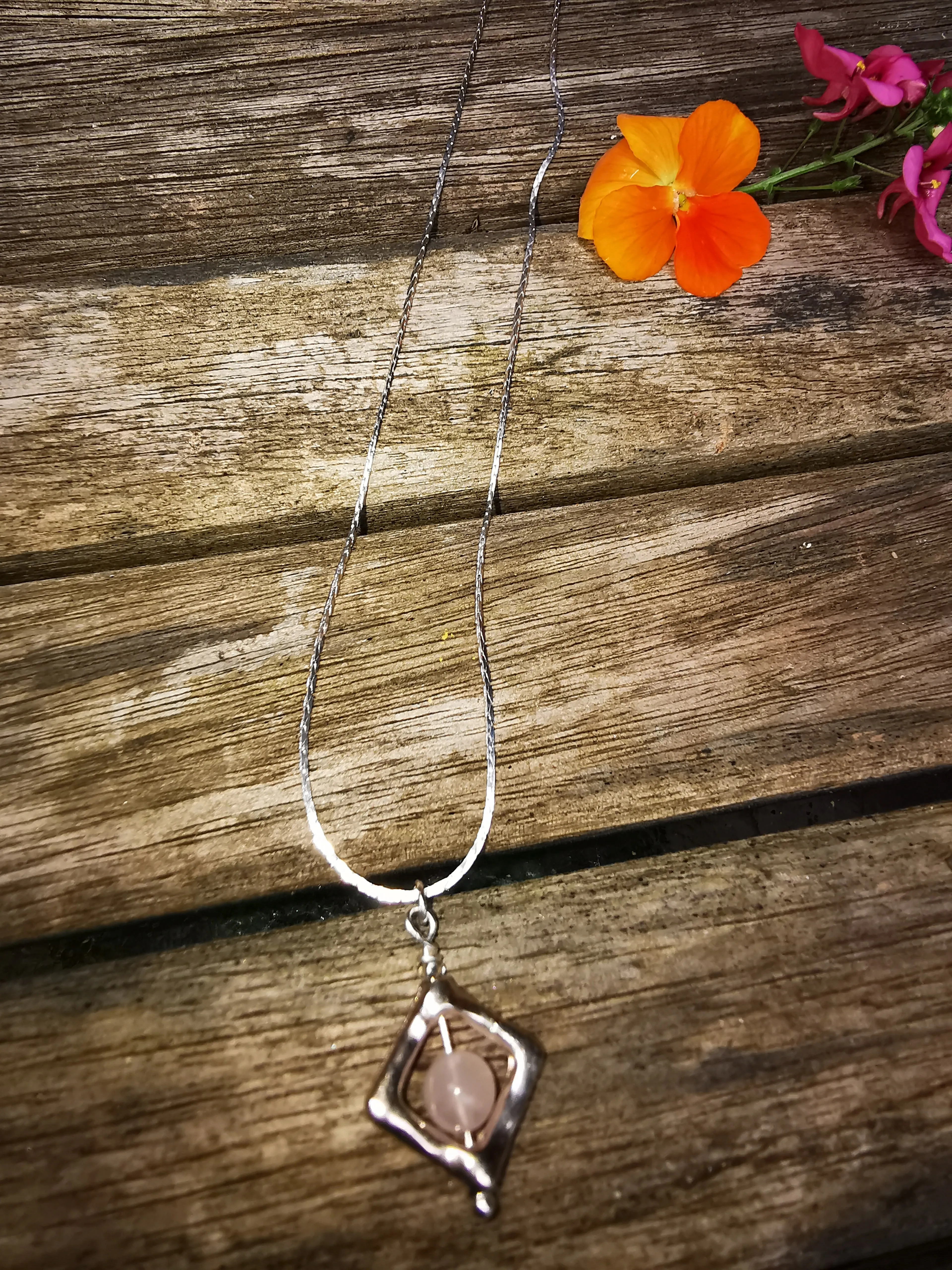 Fidget spinner, stress reliever, gem stone necklace, fiddler, fidget necklace, diamond shaped