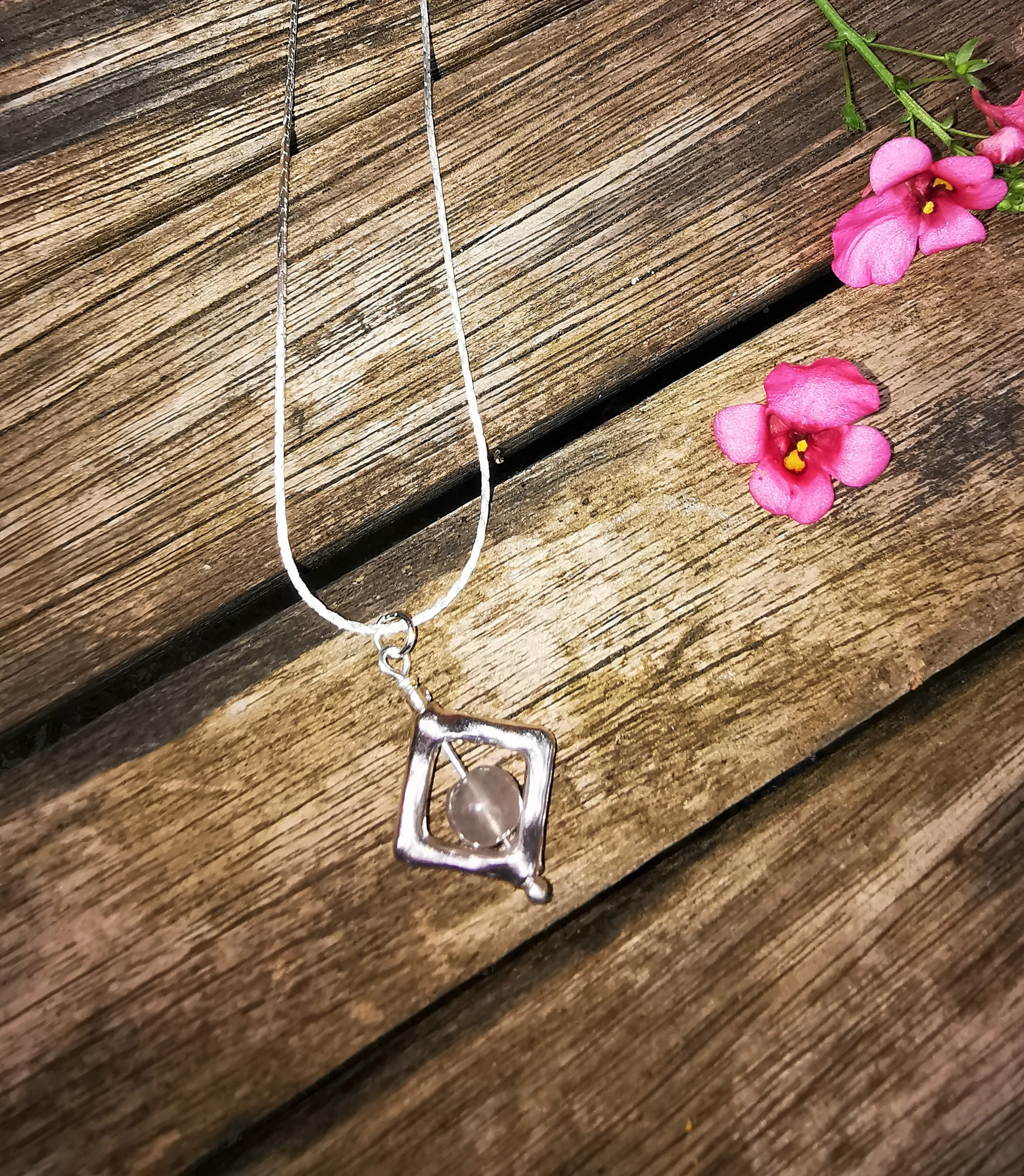 Fidget spinner, stress reliever, gem stone necklace, fiddler, fidget necklace, diamond shaped
