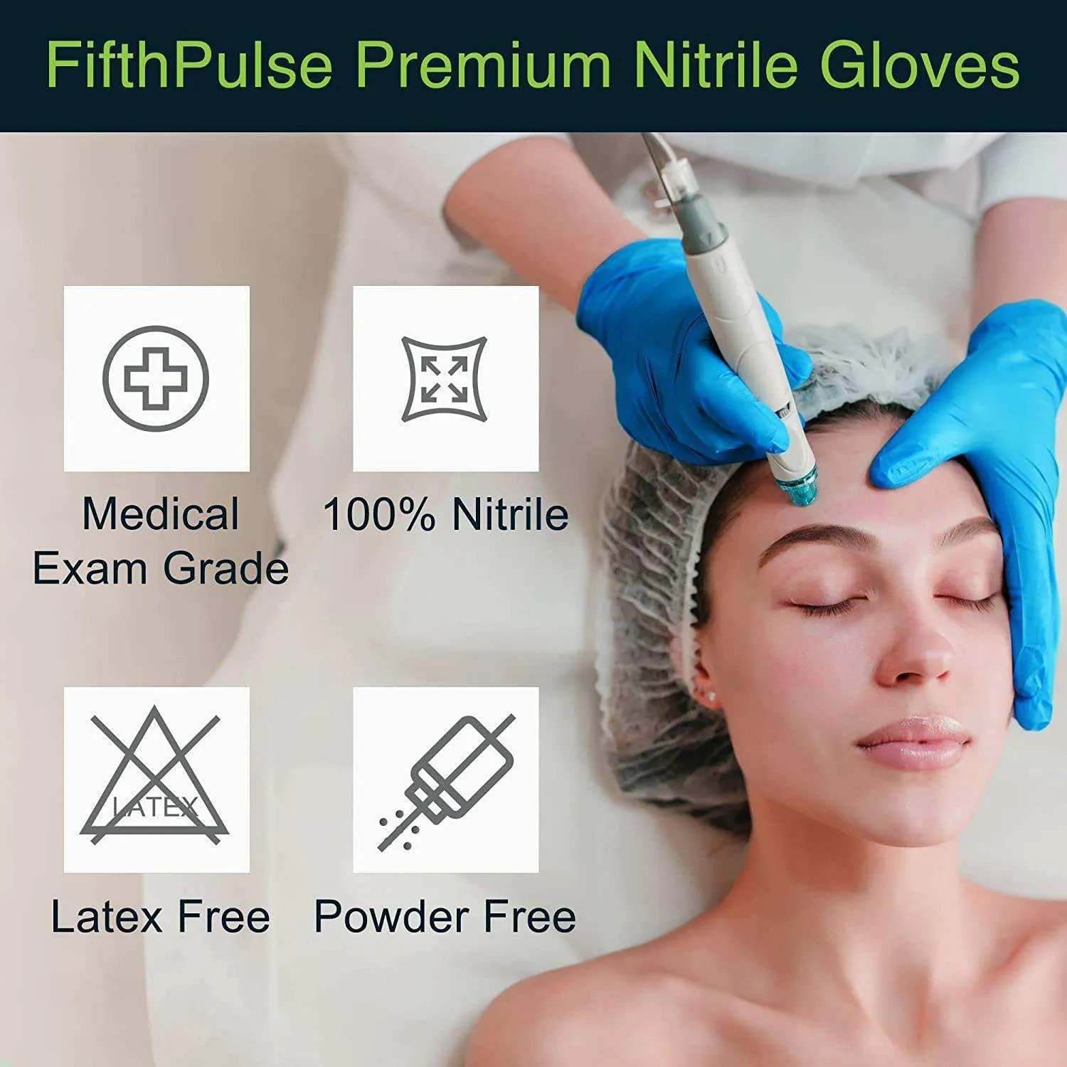 FifthPulse Blue Nitrile Disposable Gloves