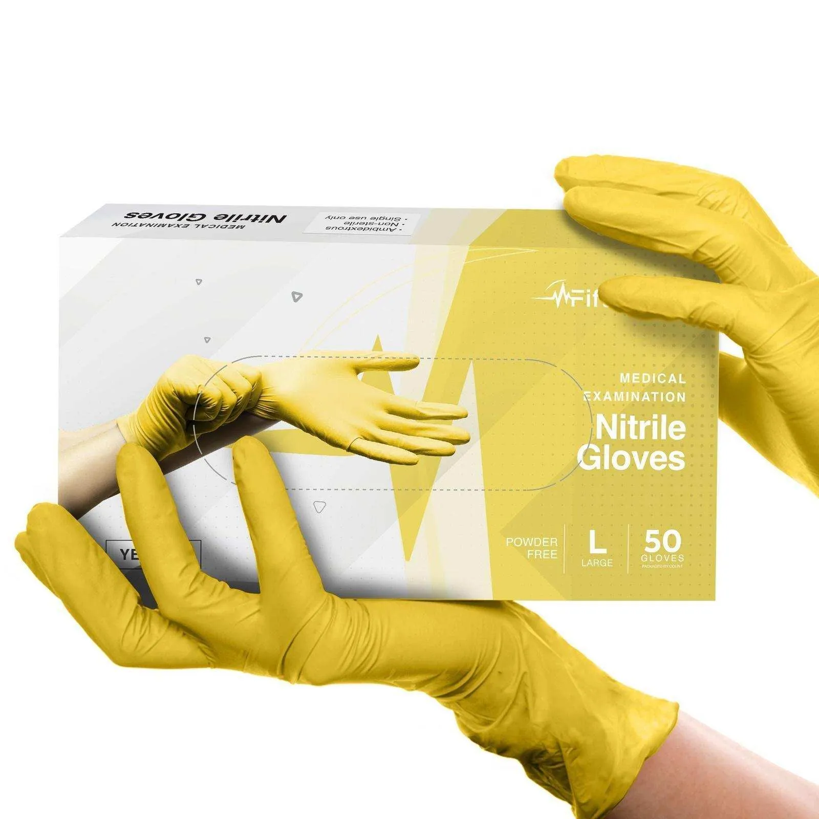 FifthPulse Yellow Disposable  Nitrile Gloves